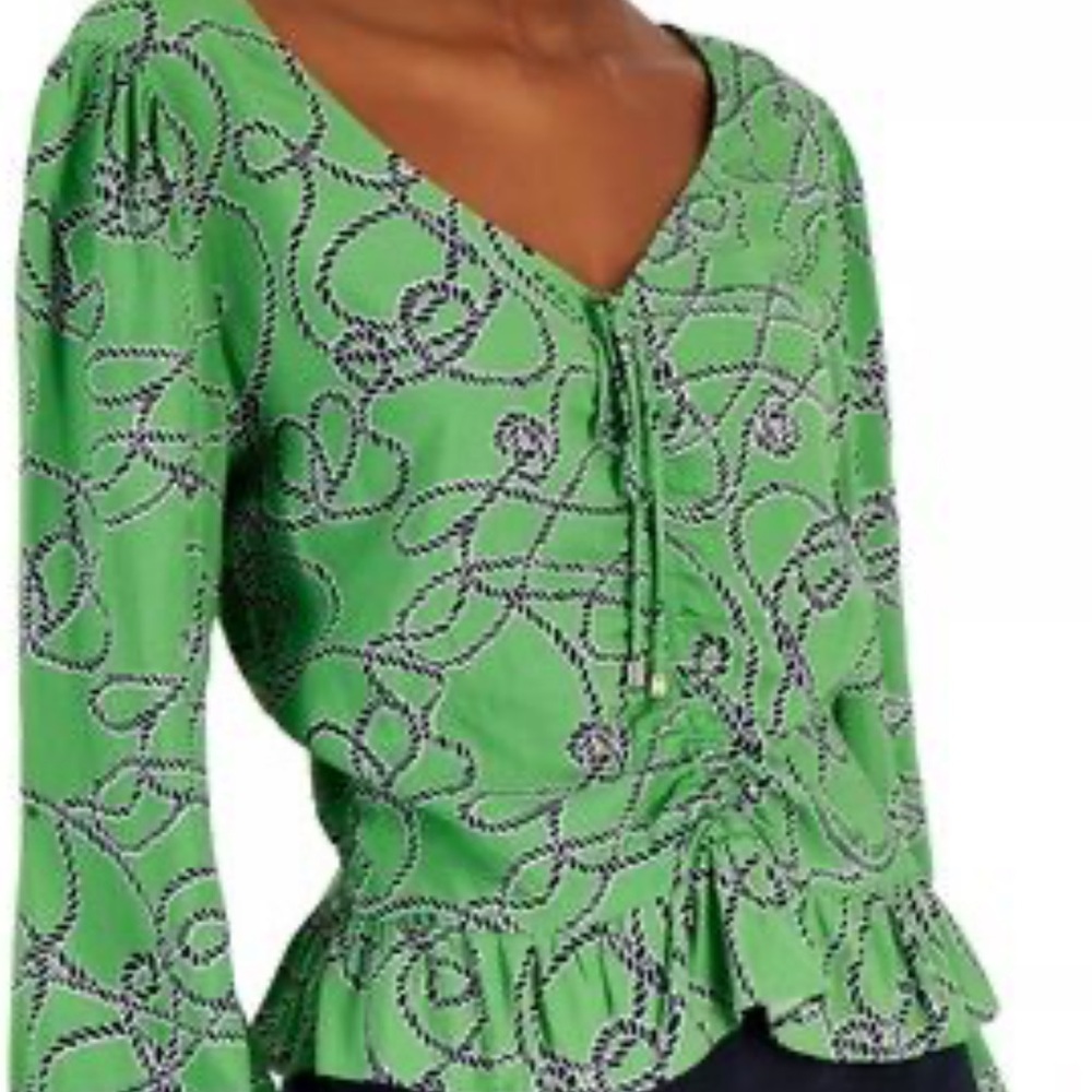 Tommy Hilfiger Green and Black Women's Blouse